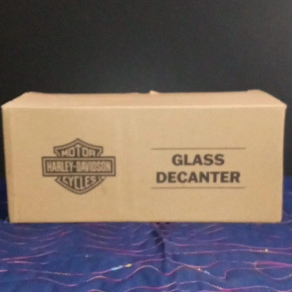 Harley-Davidson Heavy Glass Round Decanter - NIB